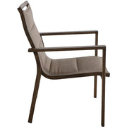 Hanover - Fairhope 7pc Dining Set: 6 Padded Sling Chairs and 74"x40" Tressle Table - Tan-United Backyard