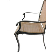 Hanover - Fontana 5pc: 4 Sling Dining Chairs, 51" Round Tile Top Table - Tan Sling/Tile-United Backyard