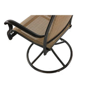 Hanover - Fontana 5pc Fire Pit: 4 Sling Swivel Rockers, Square KD Fire Pit w/Tile - Tan Sling/Tile-United Backyard