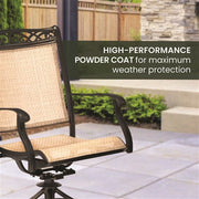 Hanover - Fontana 7pc: 4 Sling Dining Chairs, 2 Sling Swivel Rockers, 40x68" Tile Table- Tan Sling/Tile-United Backyard