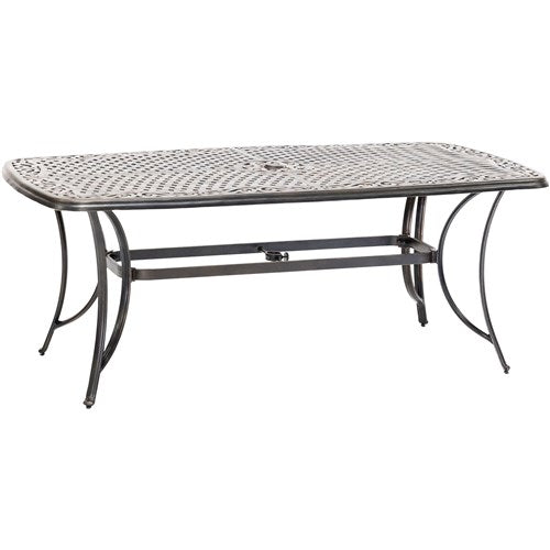 Hanover - Fontana 7pc: 6 Dining Chairs and 38"x72" Cast Table - Tan/Bronze-United Backyard