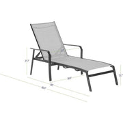 Hanover - Foxhill 1pc Chaise Lounge Chair - Gray/Gunmetal-United Backyard