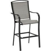 Hanover - Foxhill 5pc Counter Height Dining Set:4 Sling Center Height Chairs, 42" Slat Table - Grey/Gunmetal-United Backyard