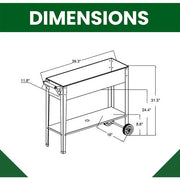 Hanover - Galvanized Steel Mobile Raised Planter Bed Cart with Wheels 37"x22"x31" - White-United Backyard