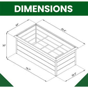 Hanover - Galvanized Steel Raised Rectangle Garden Bed 6.5'x3.3'x2.5' with Border - Grey-United Backyard