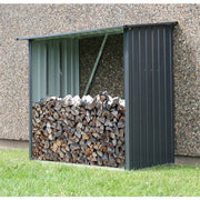 Hanover - Galvanized Steel Wood Storage 5.3'x2.75'x5' - Dark Gray-United Backyard