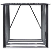 Hanover - Galvanized Steel Wood Storage 5.3'x2.75'x5' - Dark Gray-United Backyard