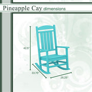 Hanover - Hanover All-Weather Pineapple Cay Porch Rocker - Aruba Blue-United Backyard