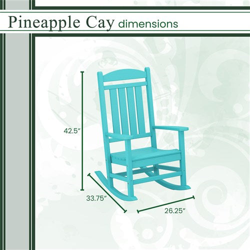 Hanover - Hanover All-Weather Pineapple Cay Porch Rocker - Aruba Blue-United Backyard