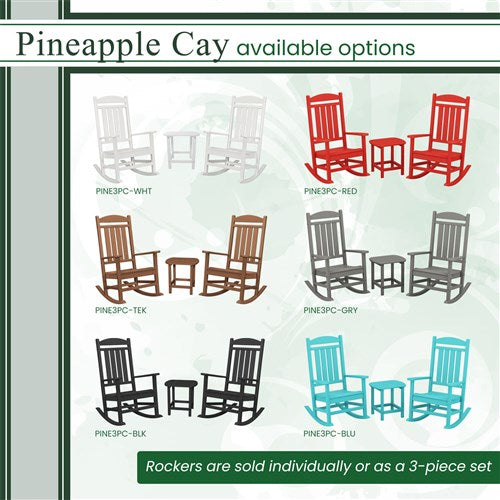 Hanover - Hanover All-Weather Pineapple Cay Porch Rocker - Aruba Blue-United Backyard