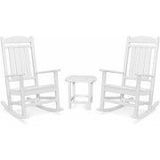 Hanover - Hanover All-Weather Porch Rocker Set: 2 Porch Rockers and Side Table - White-United Backyard
