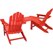 Hanover - Hanover All-Weather Rio 3pc Tete-a-Tete: 2 Ad Chairs, ete-a-Tete Table - Sunset Red-United Backyard