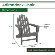 Hanover - Hanover NEW All-Weather Adirondack Chair - Grey-United Backyard