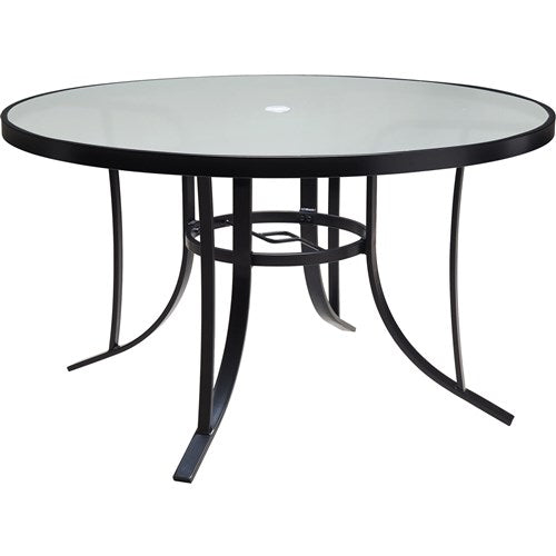 Hanover - Lavallette 5pc: 4 Swivel Dining Chairs and Round Glass Table - Silver-United Backyard