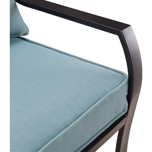 Hanover - Lavallette 7pc: 4 Dining Chrs, 2 Swivel Dining Chairs, Rectangle Glass Table - Blue-United Backyard