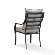 Hanover - Lavallette 7pc Dining Set: Glass Table, 6 Cushion Chairs, Umbrella/Base - Gray-United Backyard