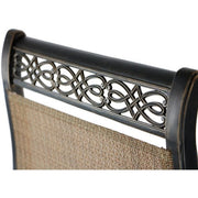 Hanover - Manor 7pc: 6 Sling Swivel Rockers, 60" Round Cast Table - Tan Sling/Cast-United Backyard