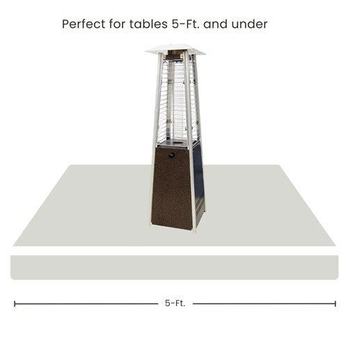 Hanover - Mini Pyramid Portable Table Top Patio Heater w/Square Base, Quartz tube - Hammered Bronze-United Backyard