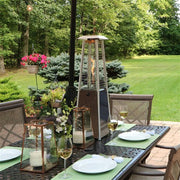 Hanover - Mini Pyramid Portable Table Top Patio Heater w/Square Base, Quartz tube - Hammered Bronze-United Backyard