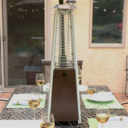 Hanover - Mini Pyramid Portable Table Top Patio Heater w/Square Base, Quartz tube - Hammered Bronze-United Backyard