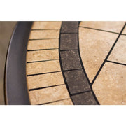 Hanover - Monaco 5pc: 4 Cush Dining Chairs, 51" Round Tile Top Table - Red/Tile-United Backyard