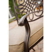 Hanover - Monaco 7pc: 4 Cush Dining Chairs, 2 Cush Swivel Chairs, 40x68" Tile Top Table - Tan/Tile-United Backyard
