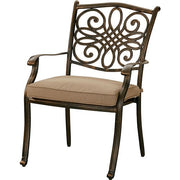 Hanover - Monaco 7pc: 4 Cush Dining Chairs, 2 Cush Swivel Chairs, 40x68" Tile Top Table - Tan/Tile-United Backyard