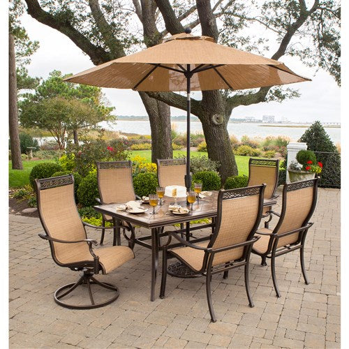Hanover - Monaco 9' Market Umbrella - Bronze/Tan-United Backyard