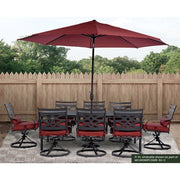 Hanover - Montclair 11' Umbrella - Chili Red/Brown-United Backyard