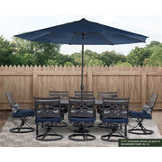 Hanover - Montclair 11' Umbrella - Navy/Brown-United Backyard