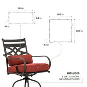 Hanover - Montclair 11200-2SWBR Bar Chair Dining Cushion S/2 - Chili Red-United Backyard