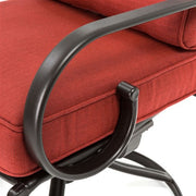 Hanover - Montclair 11pc: 10 Swivel Rockers, 60"x84" Rectangle Dining Table - Chili Red/Brown-United Backyard