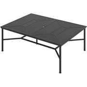 Hanover - Montclair 11pc: 10 Swivel Rockers, 60"x84" Table, Umbrella, Base - Chili Red/Brown-United Backyard