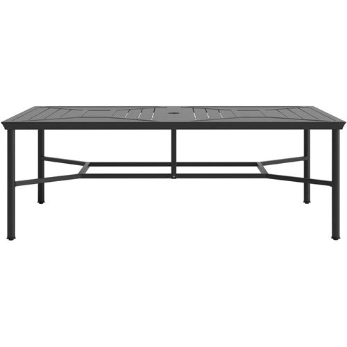 Hanover - Montclair 11pc: 10 Swivel Rockers, 60"x84" Table, Umbrella, Base - Chili Red/Brown-United Backyard