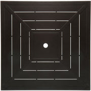 Hanover - Montclair 5pc: 4 Swivel Rockers, 40" Square Dining Table, Umbrella & Base - Chili Red/Brown-United Backyard