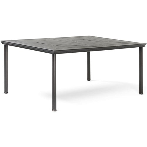 Hanover - Montclair 7pc: 6 Swivel Rockers, 40x66" Dining Table, Umbrella & Base - Chili Red/Brown-United Backyard