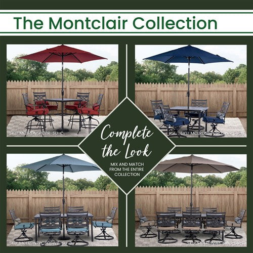 Hanover - Montclair 9' Umbrella - Navy/Brown-United Backyard