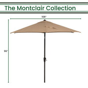 Hanover - Montclair 9' Umbrella - Tan/Brown-United Backyard
