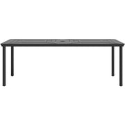 Hanover - Montclair 9pc: 8 Swivel Rockers, 42"x84" Dining Table, Umbrella, Base - Ocean Blue/Brown-United Backyard