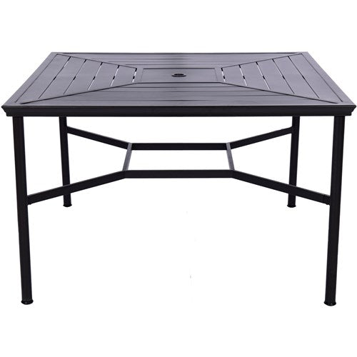 Hanover - Montclair 9pc High Dining: 8 Swivel Chairs, 60" High Table, Umbrella & Base - Chili Red/Brown-United Backyard