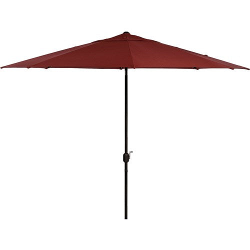 Hanover - Montclair 9pc High Dining: 8 Swivel Chairs, 60" High Table, Umbrella & Base - Chili Red/Brown-United Backyard
