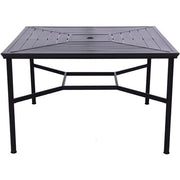 Hanover - Montclair 9pc High Dining: 8 Swivel Chairs, 60" Square High Table - Navy/Brown-United Backyard