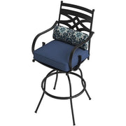 Hanover - Montclair 9pc High Dining: 8 Swivel Chairs, 60" Square High Table - Navy/Brown-United Backyard