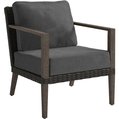 Hanover - Monterey 5pc Seating Set: 2 Arm Chairs, Sofa, Coffee Table, Side Table - Grey/Brown-United Backyard