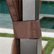 Hanover - Morning Vale9.9'x9.35' Aluminum and Steel Gazebo with Netting - Brown/Dark Gray-United Backyard