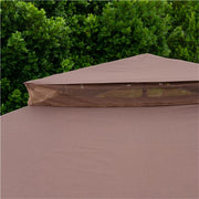 Hanover - Morning Vale9.9'x9.35' Aluminum and Steel Gazebo with Netting - Brown/Dark Gray-United Backyard