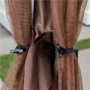 Hanover - Morning Vale9.9'x9.35' Aluminum and Steel Gazebo with Netting - Brown/Dark Gray-United Backyard