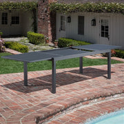 Hanover - Naples 11pc: 10 Aluminum Sling Chairs, Aluminum Extension Table - White/Gray-United Backyard