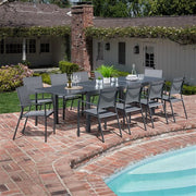Hanover - Naples 11pc Dining Set: 10 Sling Back Chairs, 1 Aluminum Table - Aluminum-United Backyard