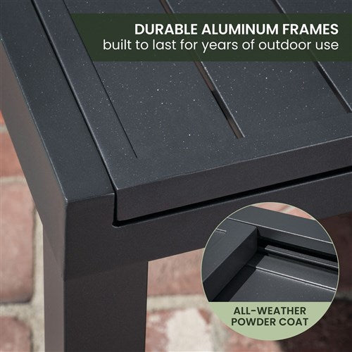 Hanover - Naples 11pc Dining Set: 10 Sling Back Chairs, 1 Aluminum Table - Aluminum-United Backyard